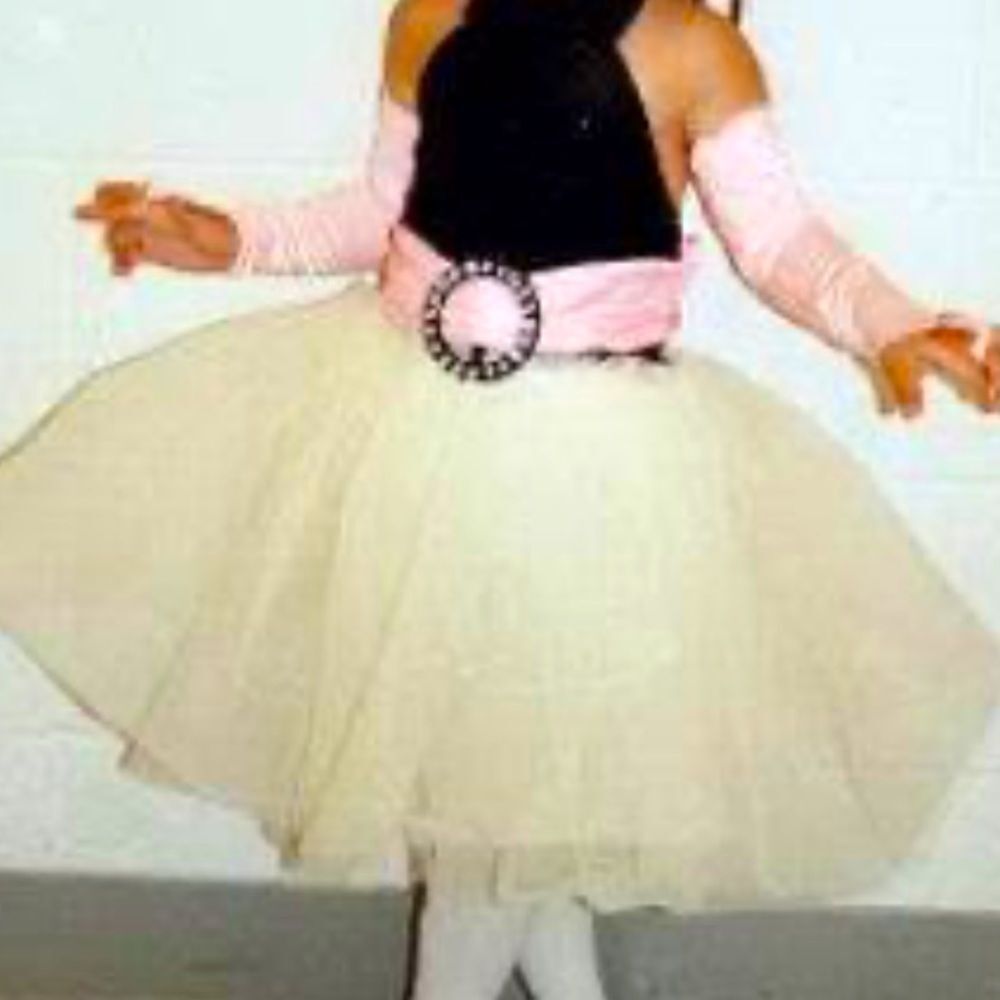 Weissman cream color tutu with black velvet like top one piece. Ballet Child